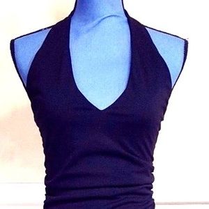 Misdemeanor Sexy Solid Black Fitted Halter Dress